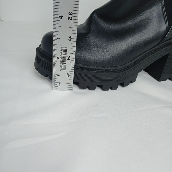 Pretty Little Thing Y2k Chunky Chelsea Boots Black Size 7 Slip-on Whimsy Goth - Picture 4 of 12
